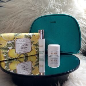 NEW La Mer Pouch, Hydrating Infusioned Emulsion, Moisturizing Soft Creme & Soap